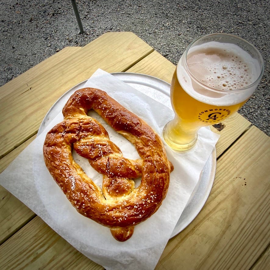 Commonhouse Aleworks giant pretzel + beer